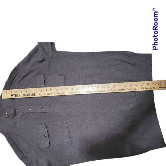 BANANA REPUBLIC GRAY/BROWN POPOVER SWEATER - L - Picture 7 of 7